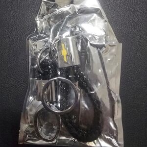 Chevrolet Keychain with Black Braided Strap